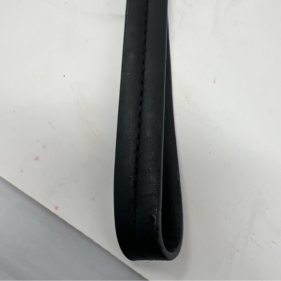 Fossil Leaf Design Coated Canvas Black Clutch/Pouch With Detachable Wristband - Picture 3 of 10